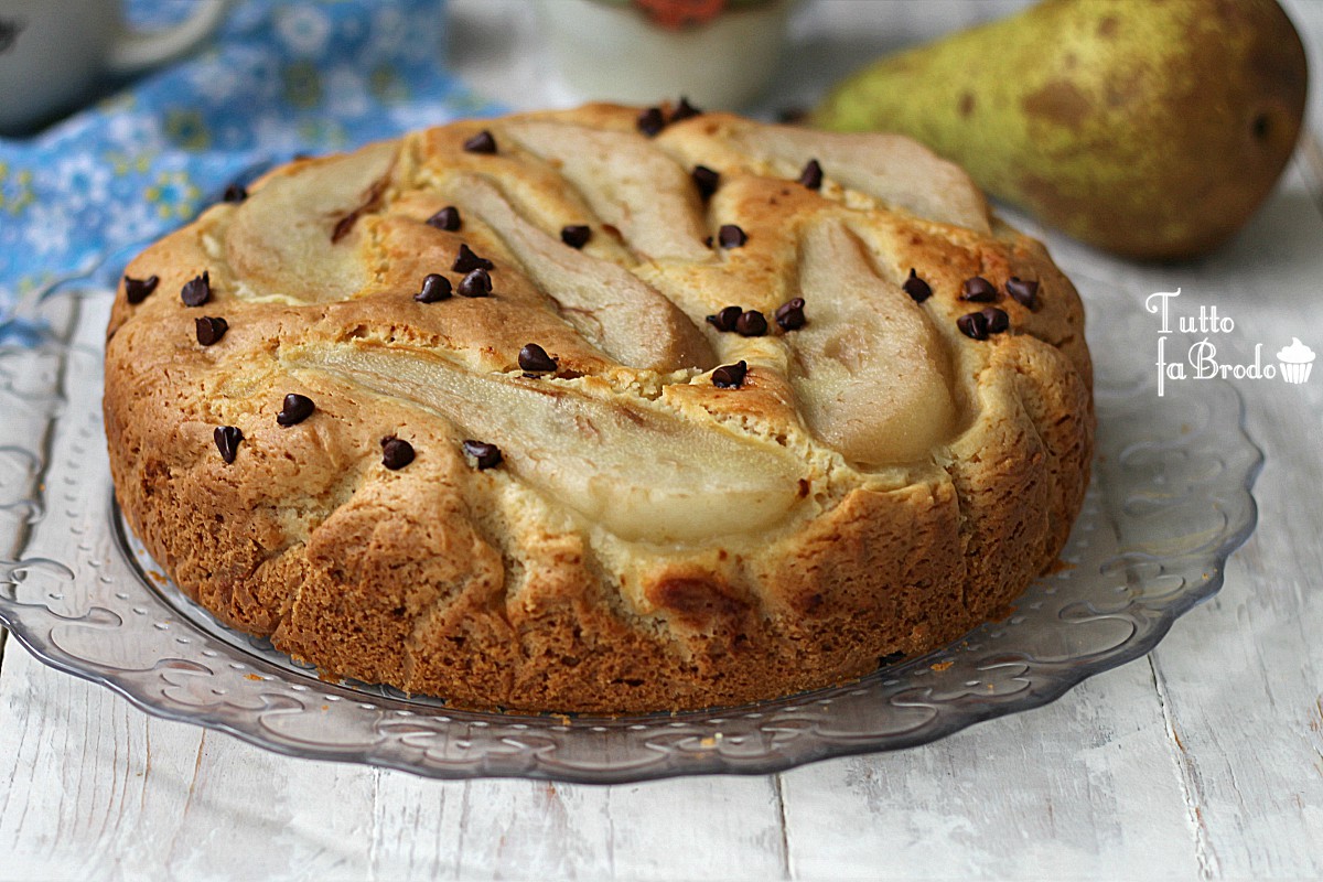 Torta Alle Pere Con Gocce Di Cioccolato Con Uovo Soltanto Tutto Fa