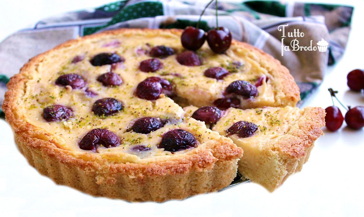 Crostata Alle Ciliegie Con Crema Pasticcera Tutto Fa Brodo In Cucina