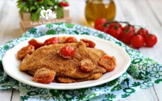 COTOLETTA E POMODORINI AL FORNO