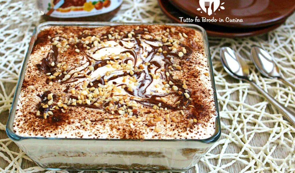 TIRAMISU' CUORE DI PANNA nutella e nocciole