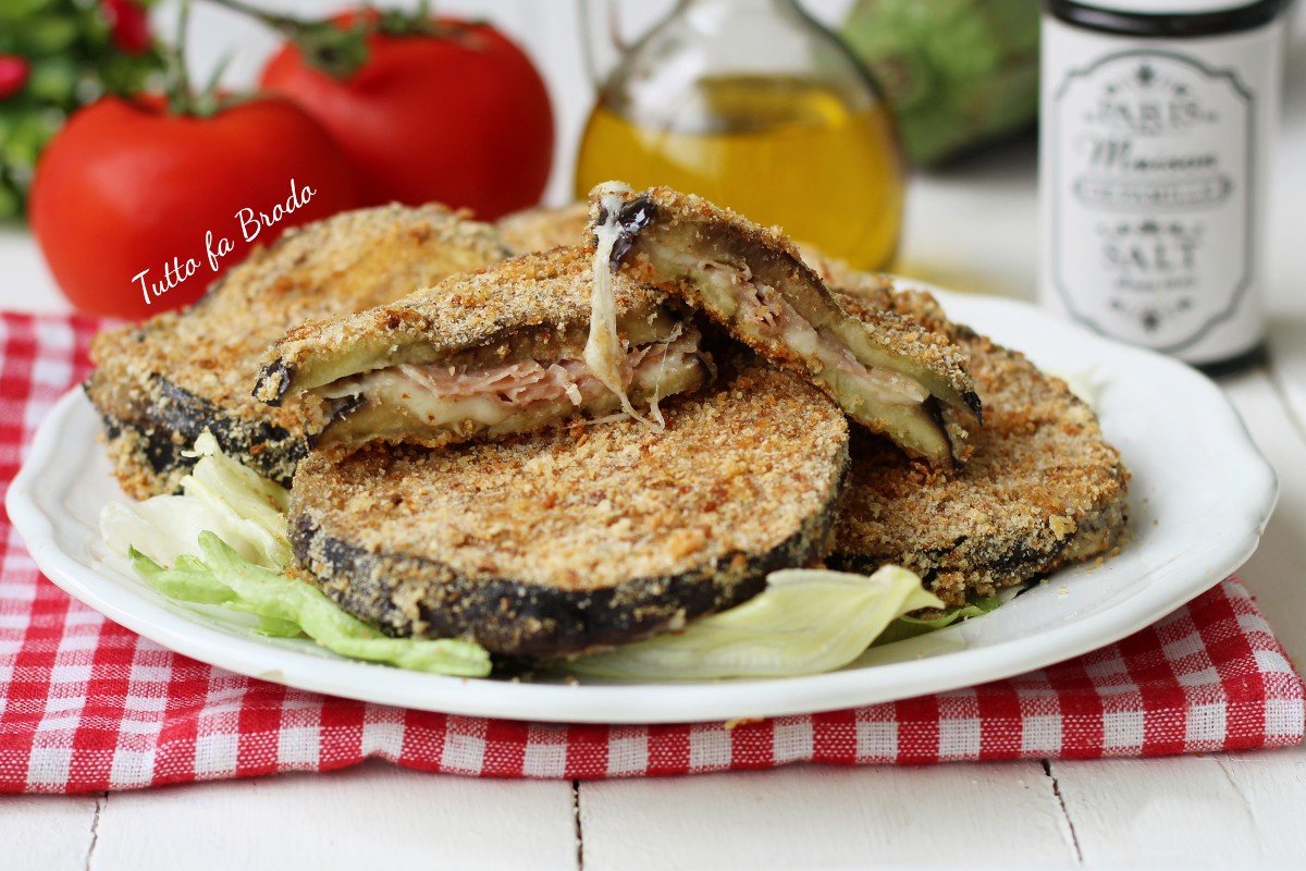 COTOLETTE DI MELANZANE AL FORNO con prosciutto e mozzarella Tutto fa