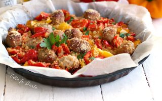 PEPERONI E POLPETTE AL FORNO