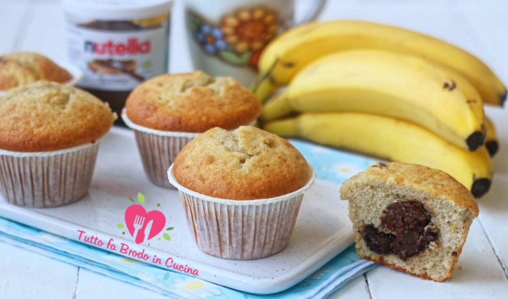MUFFIN ALLA BANANA E NUTELLA morbidissimi Tutto fa Brodo in Cucina
