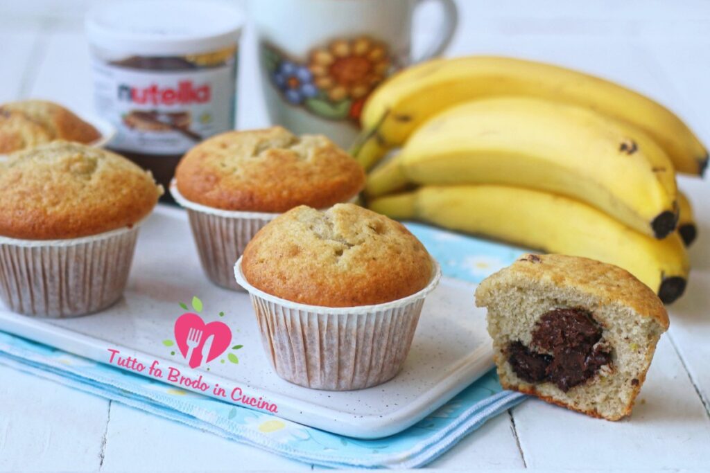 Muffin Alla Banana E Nutella Morbidissimi Tutto Fa Brodo In Cucina