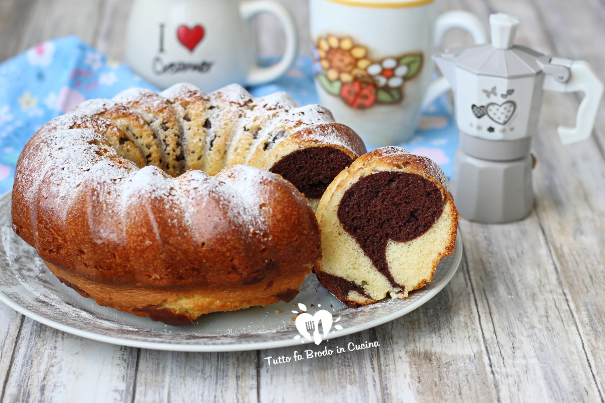 CIAMBELLA ALLO YOGURT E CACAO bicolore morbida "l'ideale per la prima