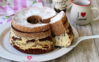 CHIFFON CAKE BICOLORE AL CAFFE' E CACAO