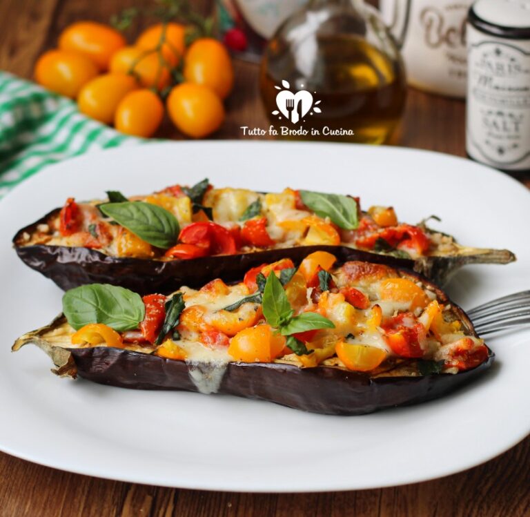 BRUSCHETTE DI MELANZANE E POMODORINI al forno o in friggitrice ad aria
